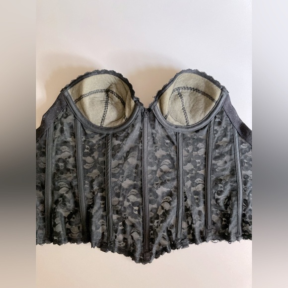 Vintage Black Corset Bra Frederick’s of Hollywood Corset Size 34B - Picture 2 of 6